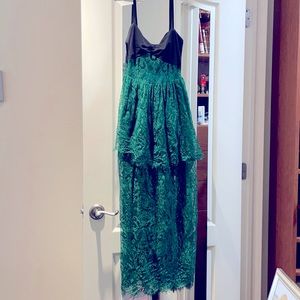 Black and green lace gown